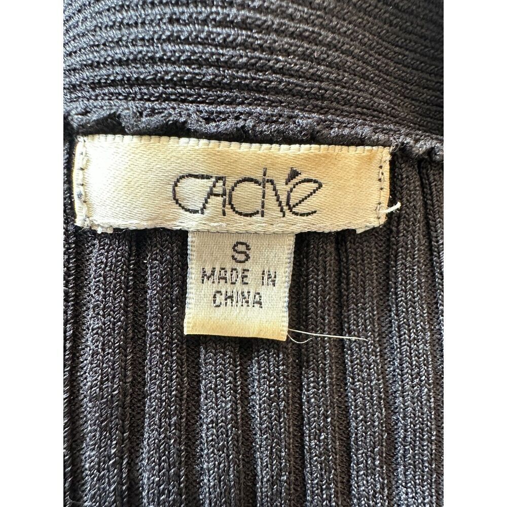 Vintage Cache Black Ribbed Longsleeve Top Size Small - Picture 5 of 5